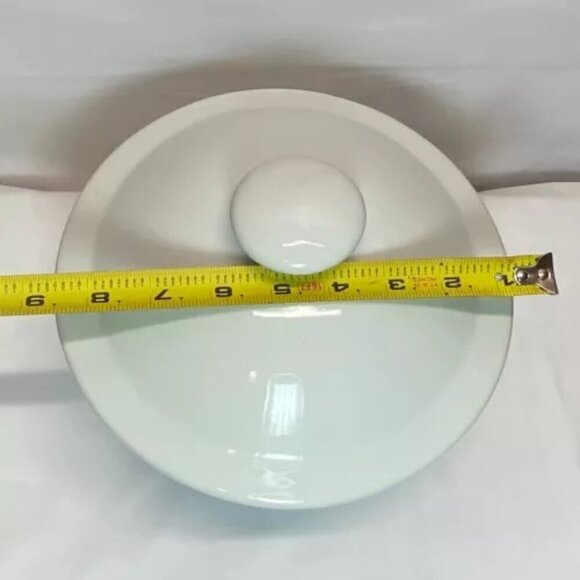 Stoneware Mixing Bowl 9” Casserole Dish Handle Lid Heirloom White New - Picture 13 of 13